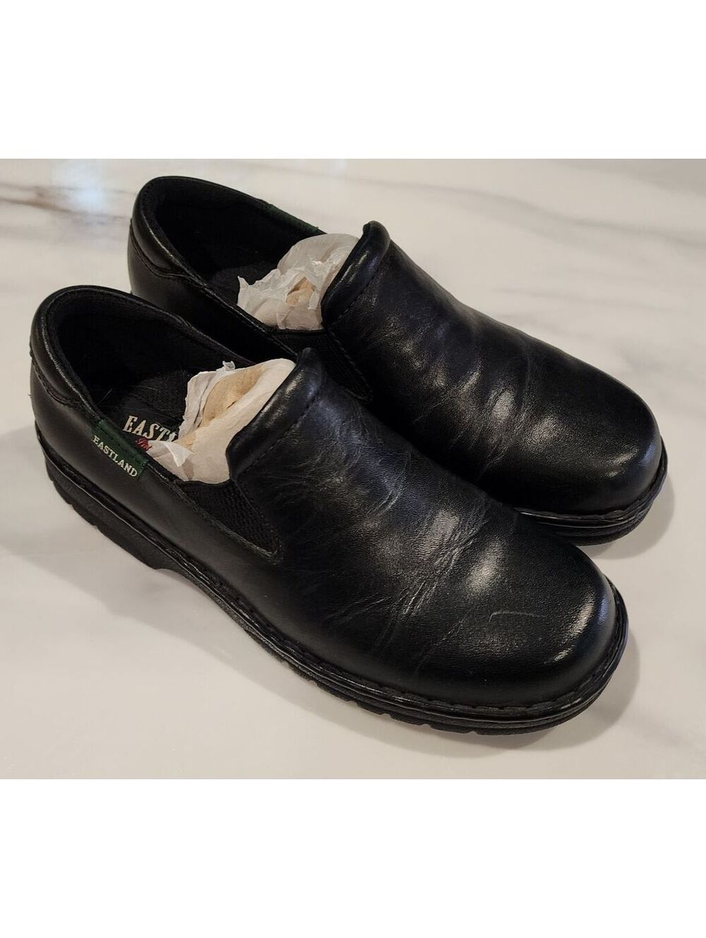 Eastland Women’s Black Leather Slip-On Comfort Shoes New Without Box 8.5